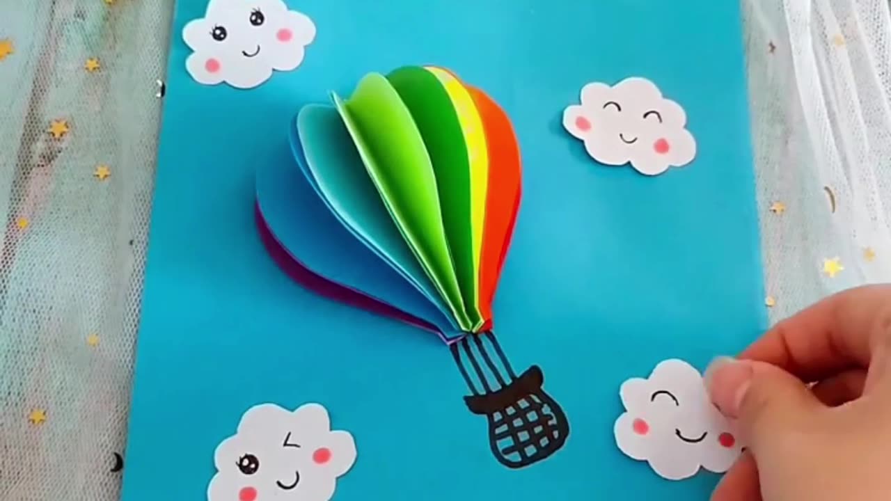 How to make 3D Air Balloon Card