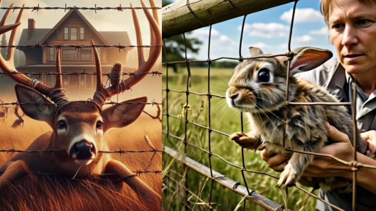 "Incredible Deer Rescue! 🦌 Stuck in Fence Wire – Heartwarming Animal Rescue!"