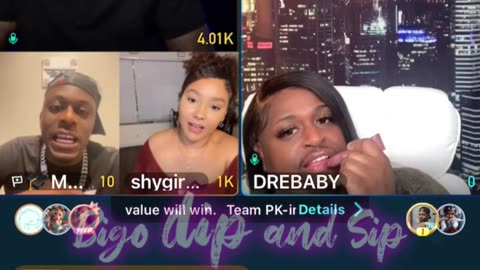 Team PK ft NoCap vs Finesse ft TastyMocha ShyGirl DreBaby 3/2/25 #bigoclipandsip