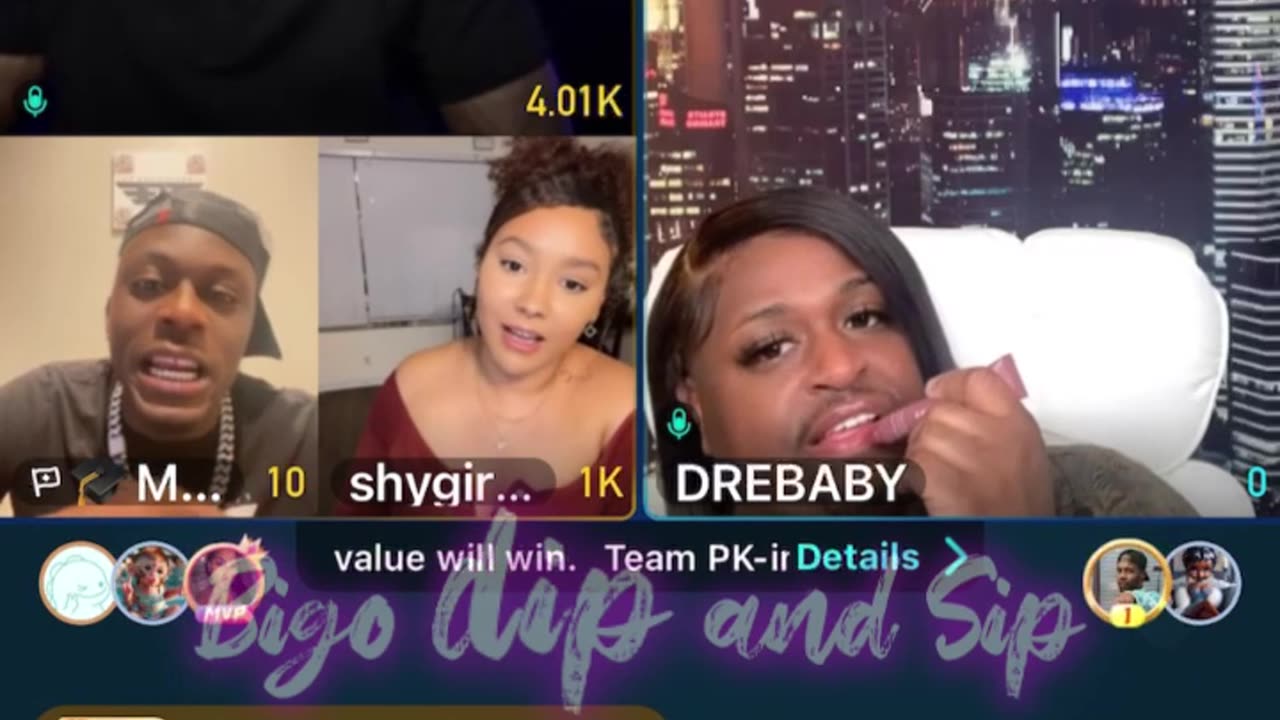 Team PK ft NoCap vs Finesse ft TastyMocha ShyGirl DreBaby 3/2/25 #bigoclipandsip