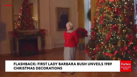 CHRISTMAS FLASHBACK: First Lady Barbara Bush Unveils White House Decorations