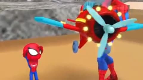 Bad father with son toy friends - Spiderman