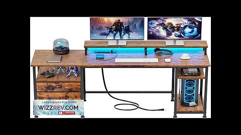 Furologee 61" Computer Desk with Power Outlet and LED Lights Desk Review