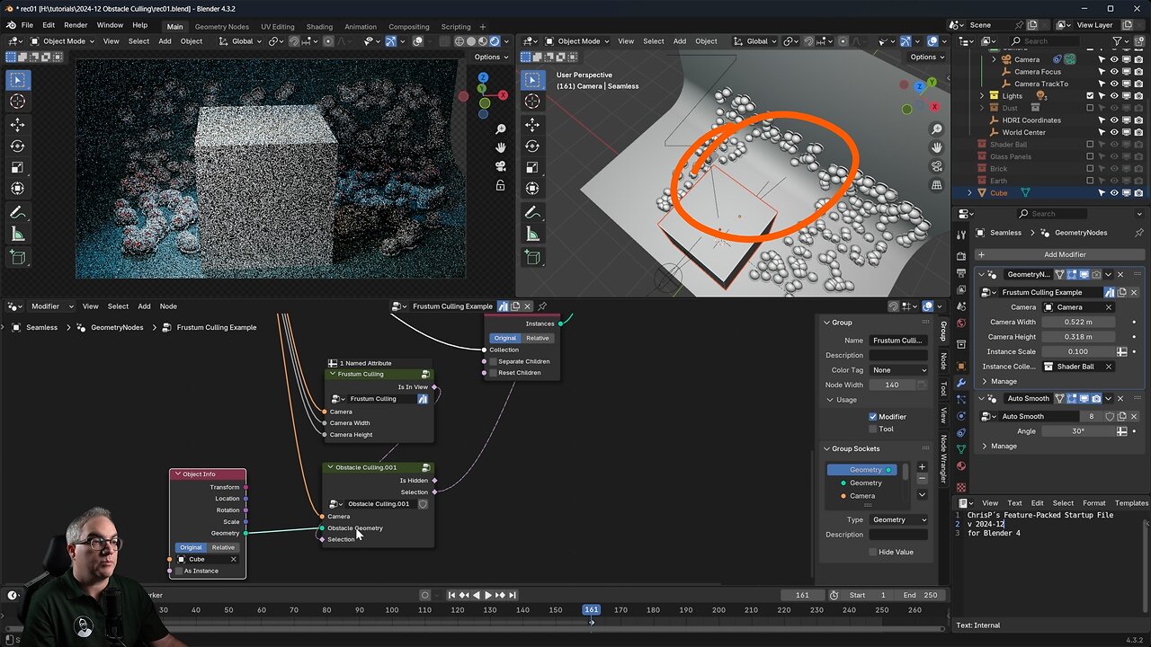 Obstacle Culling Blender Geometry Nodes Tutorial Merry Christmas!