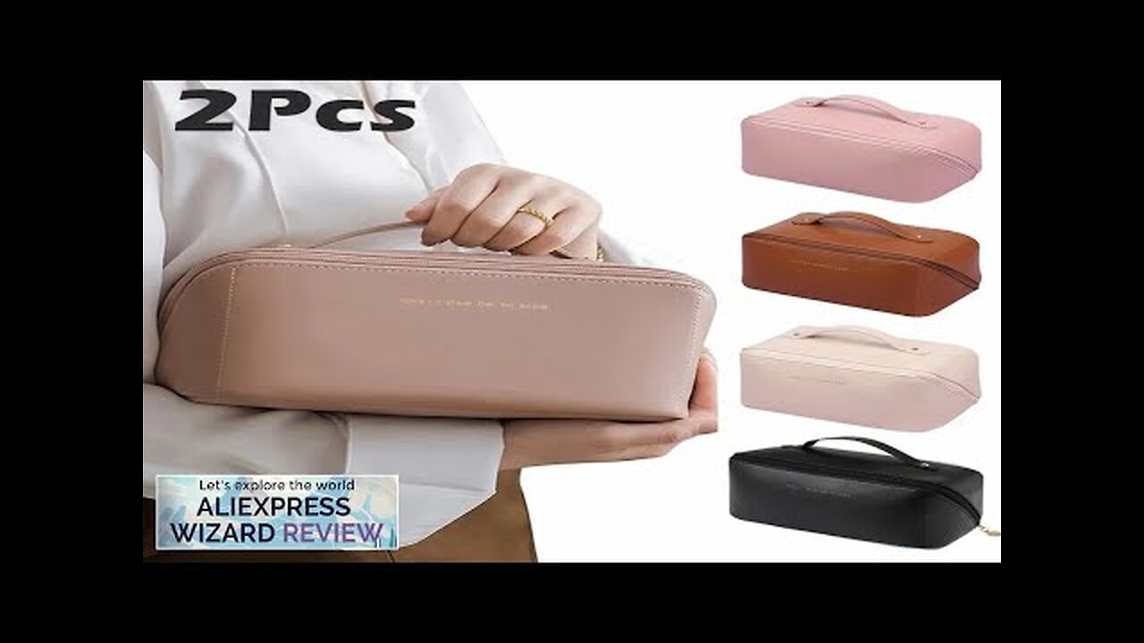 2Pcs Cosmetics Storage Kit Large Capacity Travel Toiletry Bag Makeup Bag Ins Review