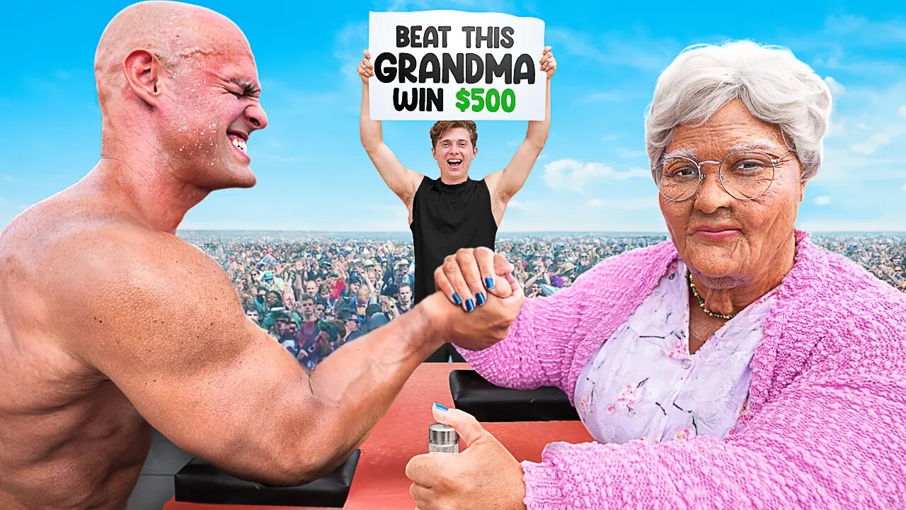 Beat My Grandma at Arm Wrestling, Win $500. PSN EXPERIMENT