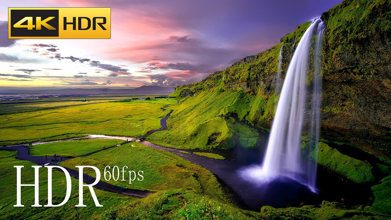 World Beautiful Waterfall 4K HDR Video with Relaxing Music beautiful places in the world