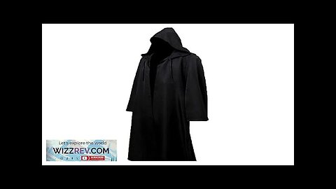 Halloween Cloak Cosplay Costume Sorcerer Long Shirt Hooded Black Robe Adult Review