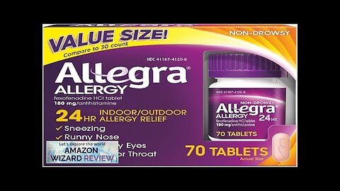 Allegra Adult 24HR Non-Drowsy Antihistamine 70 Tablets Fast-acting Allergy Symptom Relief Review