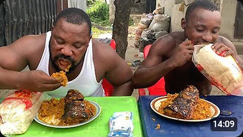 EATING COMPETITION FIRST TO FINISH BEANS AND BREAD TO WIN 100,000