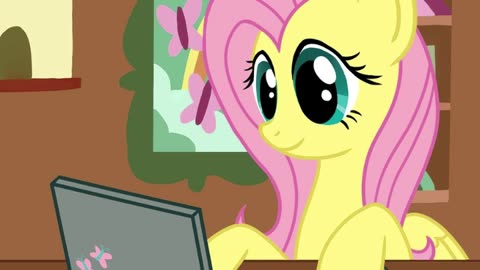 16 Fluttershy Records Her Hiccups At Her Computer (AI)