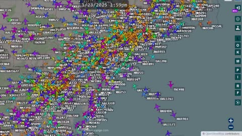 NY NJ Airplane Time Lapse for January 23rd 2025 - better late than never - no audio -