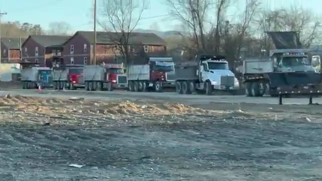 ABSOLUTELY MASSIVE ARMY OF DUMP TRUCKS IN WESTERN NORTH CAROLINA!!!!