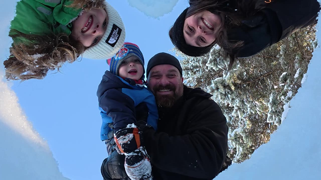 Trying the viral heart sand photo - in the snow! Cute photo idea.