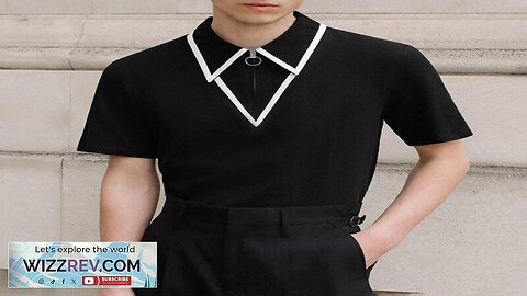 INCERUN Mens Fashion Design Spliced Collar Shirt Comfortable Fabric Short Sleeve Zipper Review