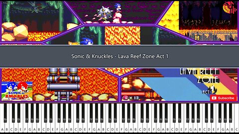 Sonic & Knuckles - Lava Reef Zone Act 1 Piano MIDI