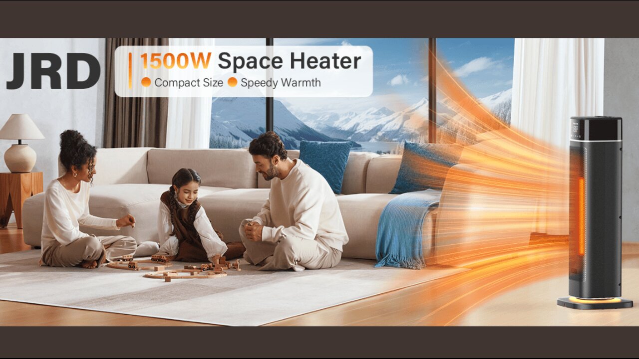 JRD Fast Heating Portable Electric Heater with Remote