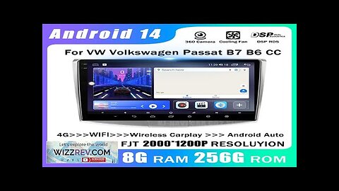 Android 14 For VW Volkswagen Passat B7 B6 CC Radio Player Autoradio Review