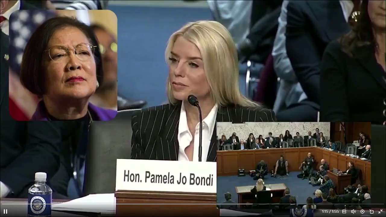 Pam Bondi nói thẳng vào mặt Thượng nghị sĩ đảng Dân chủ Mazie Hirono trong một cuộc đấu khẩu nảy lửa