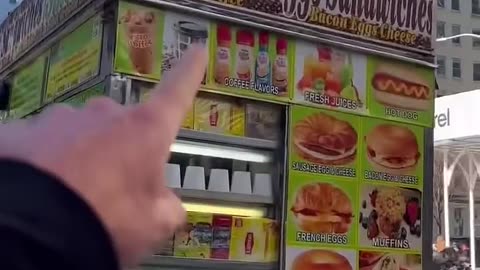 Only eating From NYC food carts for a day #short! FactskingBN