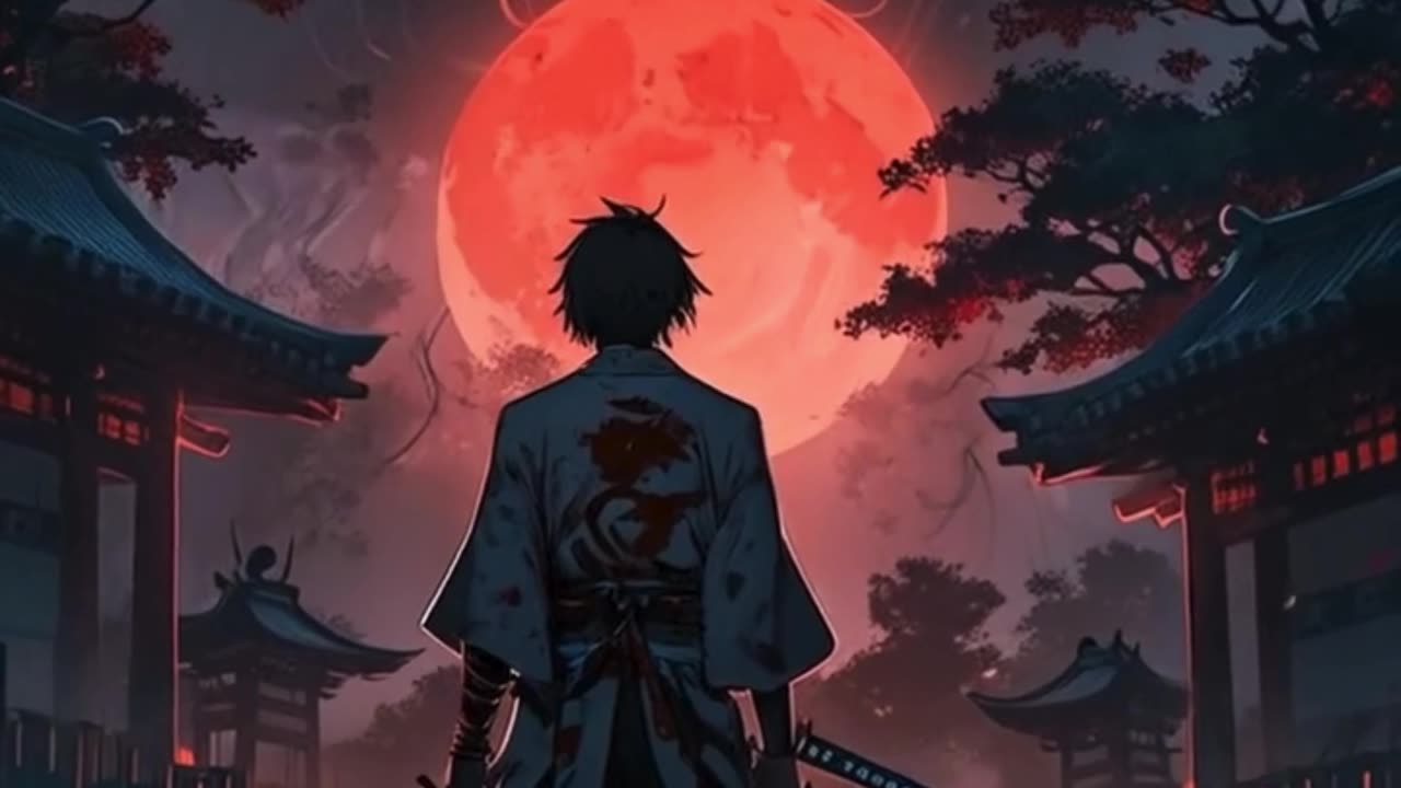Samurai Under the Blood Moon 🌕⚔️