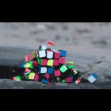 This is what happens when you shoot a rubix cube...