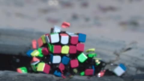 This is what happens when you shoot a rubix cube...