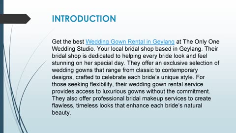 Get the best Wedding Gown Rental in Geylang