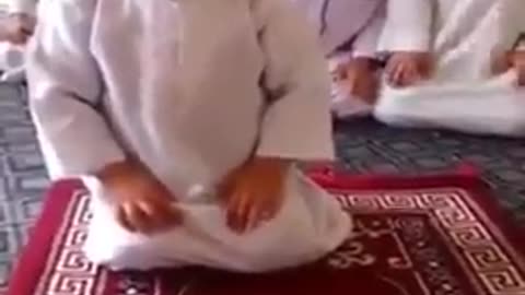 Small Muslims Kid Praying