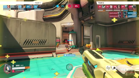 Overwatch 2 gameplay vs 2 top 500s 2 grandmasters 1 master my team was 3 masters 1 diamond and me