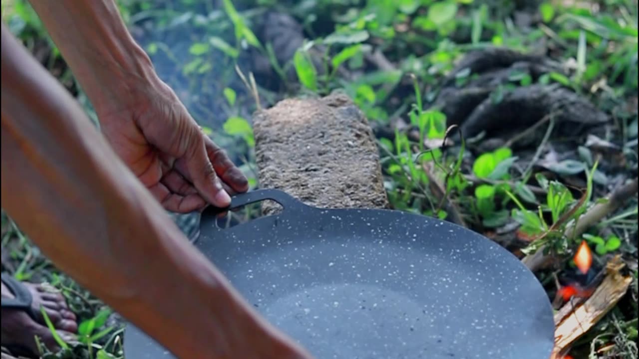 Trevally fish grilling with nature 🐟🍃