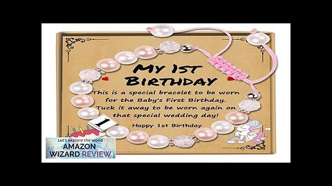 Sereney 1 Year Old Girl Birthday Gift Adjustable Pink White Pearl Birthday Review