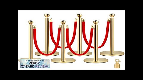 VEVOR 6 PCS Gold Stanchions Posts Stainless Steel Stanchion Queue Post Red Review