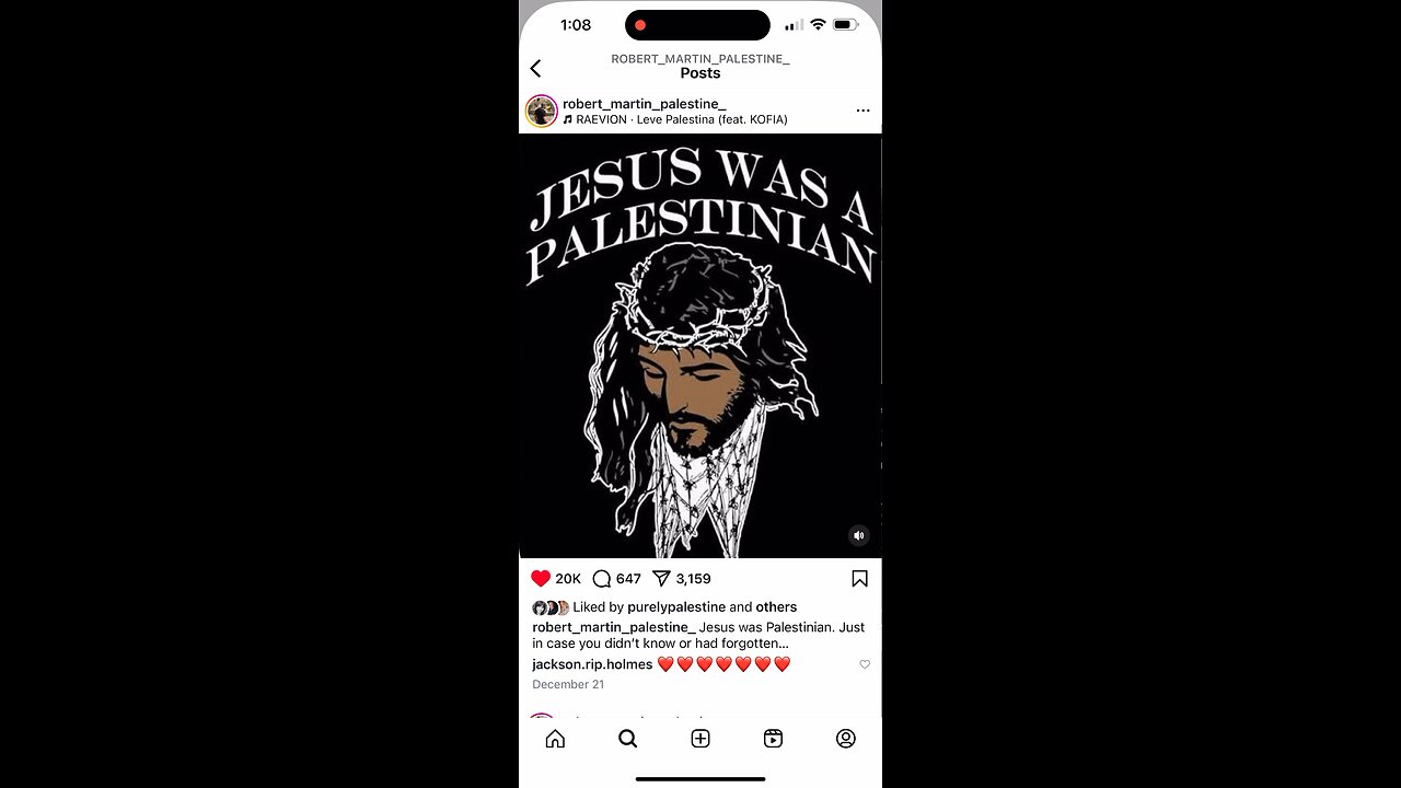 JESUS WAS A PALESTINIAN. Original content by @robert_martin_palestine_ Instagram. 12-28-24