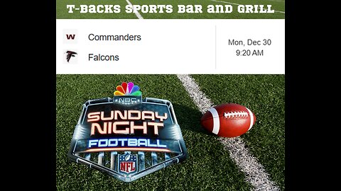 T-Backs Sports Bar and Grill Sports Schedule and quesadilla special for Monday Dec 30, 2024