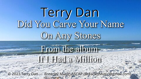 Did You Carve Your Name On Any Stones | Terry Dan