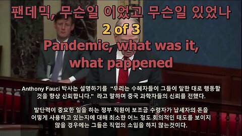 팬데믹, 무슨일 이었고 무슨일 있었나 - Pandemic, what was it, what pappened(2of3)