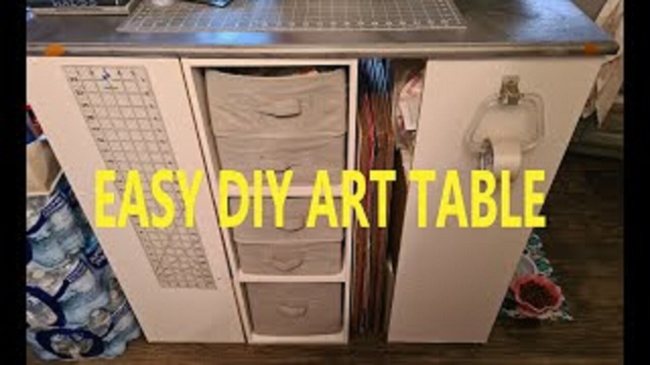 DIY Craft Table with Storage Bins and Shelves Easy Assembly No Cutting involved