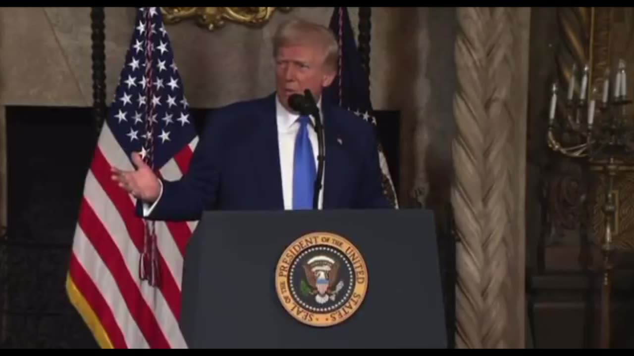 Present Trump drops the hammer on Zelensky.