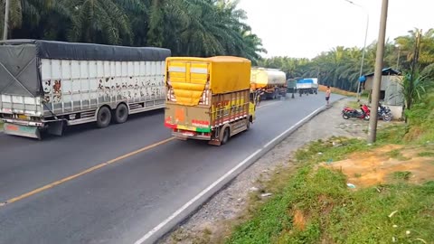 the truck swerved on the hill