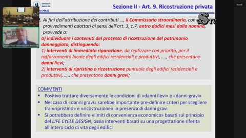 Roma - Legge quadro in materia di ricostruzione post-calamità (21.01.25)