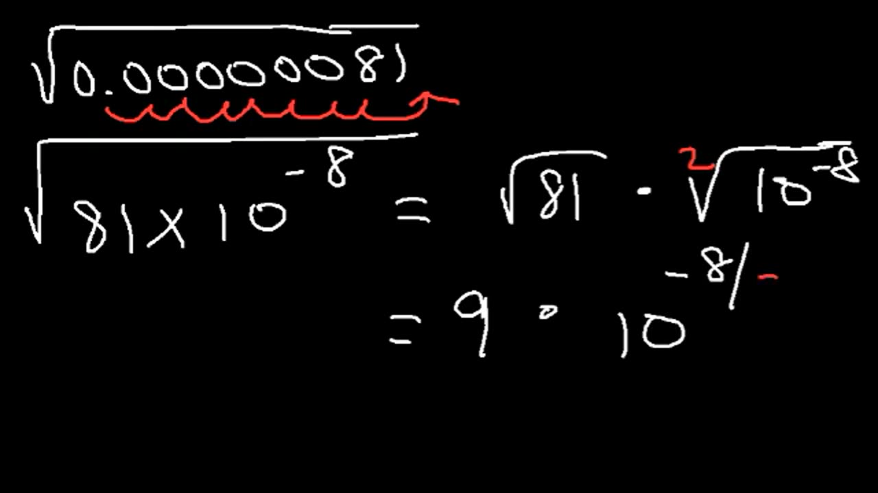 How To Find The Square Root of Small Decimal Numbers Using Scientific Notation