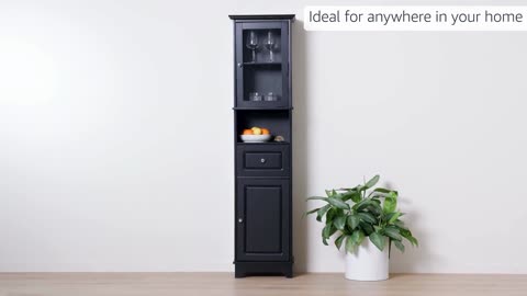 Winsome Black Tall Storage Cabinet Multi-Purpose Marvel