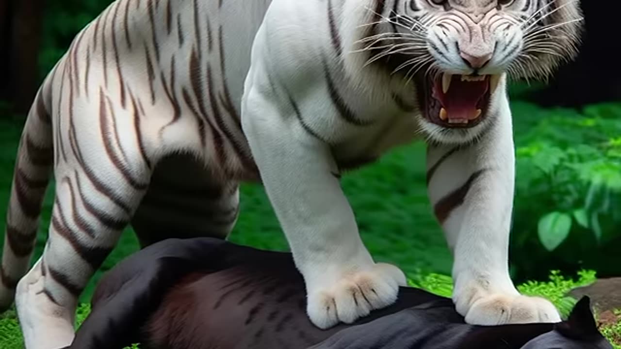 Black Panther vs White Animals – Epic Showdown (Lion, Tiger, Wolf)