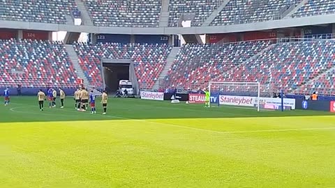 David Matei free kick. Steaua vs Voluntari. Liga 2 Romania 22.02.2025