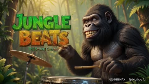 Jungle Beats The Smiling Gorilla Drummer