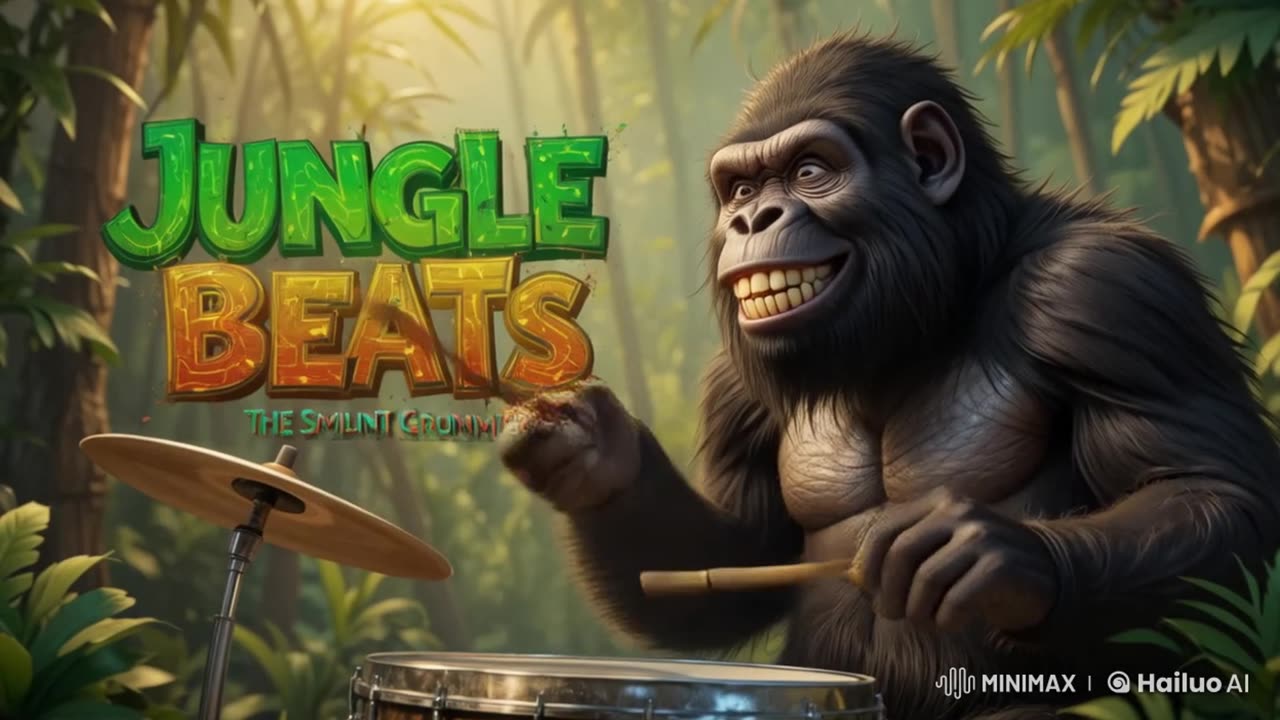 Jungle Beats The Smiling Gorilla Drummer