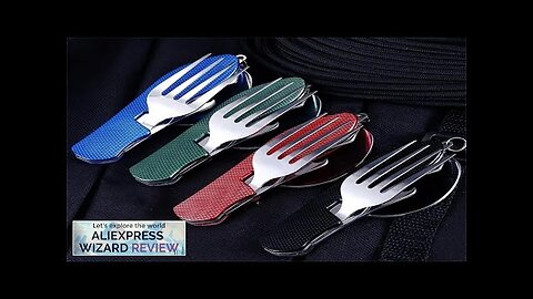 Foldable Camping Utensil Set Multi-Functional Knife Fork Spoon Combo For Outdoor Review