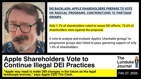 Apple Shareholders Vote to Continue Illegal DEI Practices