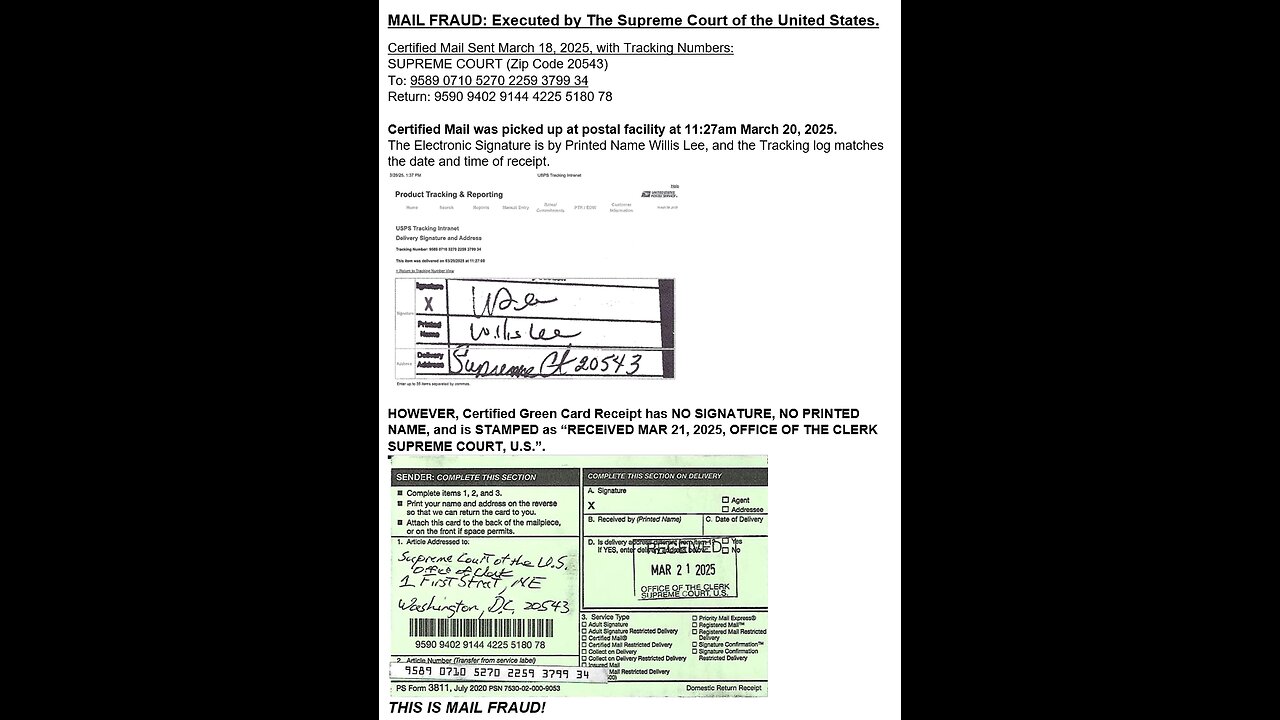 MAIL FRAUD: Executed by The Supreme Court of the U.S. !!